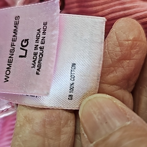 The North face pink 100% cotton long sleeve top Henley style W/‎ three snaps Lg - Picture 9 of 9